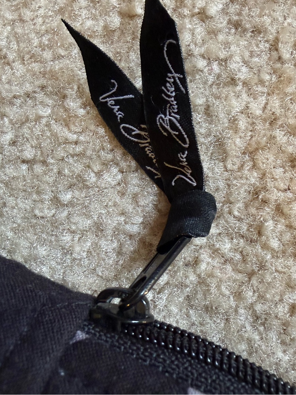 Vera Bradley Black and White Quilted Floral Backpack - Picture 3 of 4